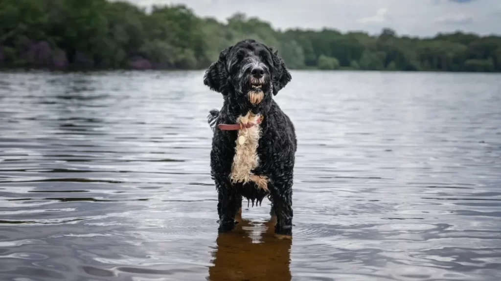 Португальский вассерхунд в воде