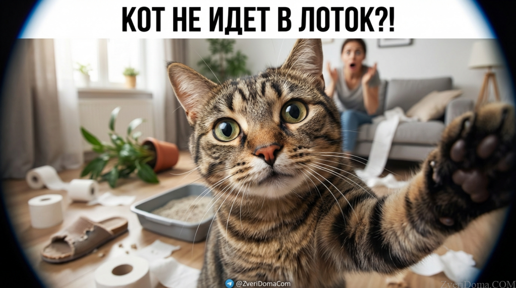 Кошка, не использующая лоток, и возможные причины такого поведения.