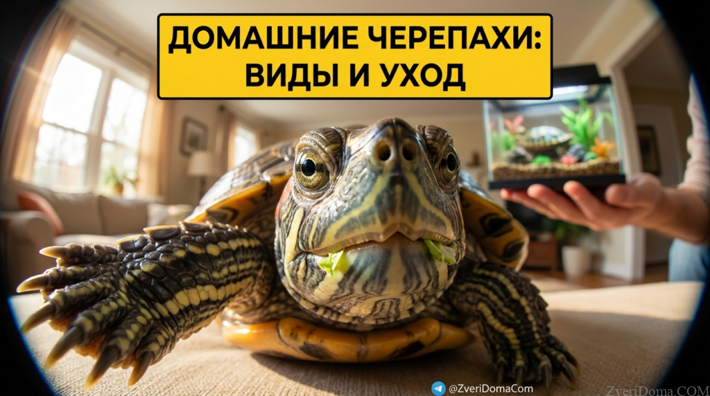Черепахи, которые могут стать домашними питомцами, включая красноухую черепаху.