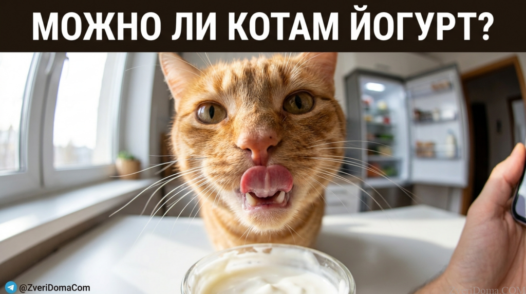 Кошка с йогуртом в миске — можно ли давать йогурт кошке