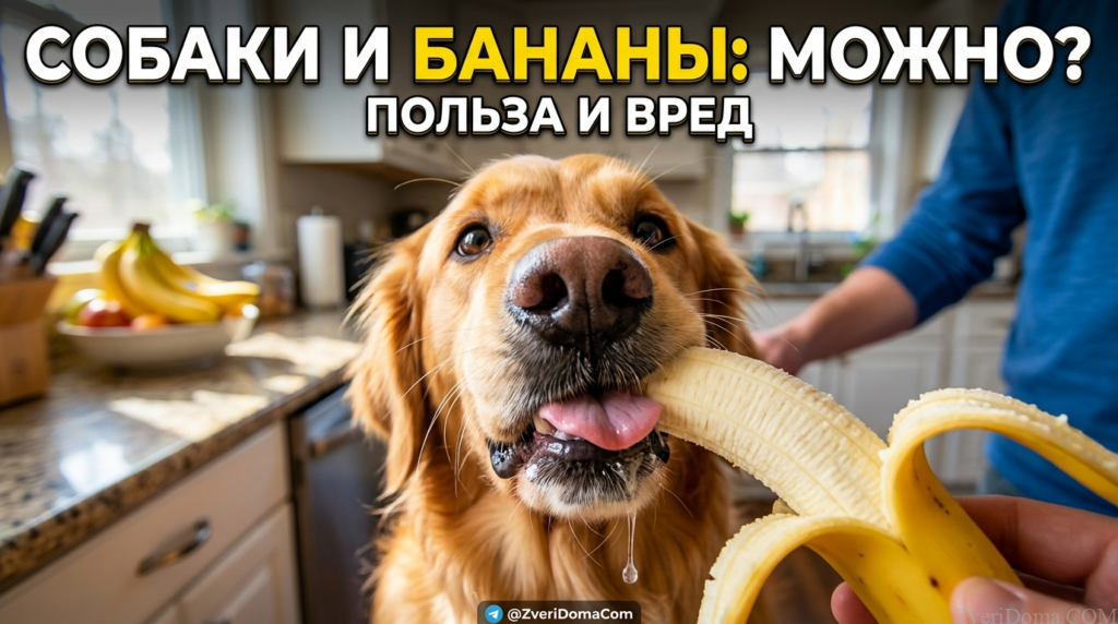 Собака ест банан, можно ли собакам давать бананы для здоровья?
