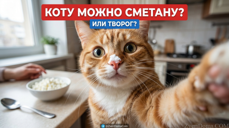 Кошка, которая ест творог и сметану, безопасные кисломолочные продукты для питомцев.