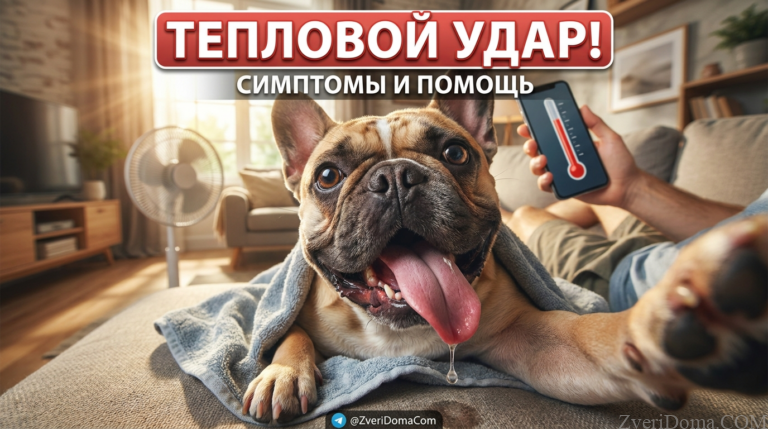 Собака, страдающая от теплового удара, сидит в тени