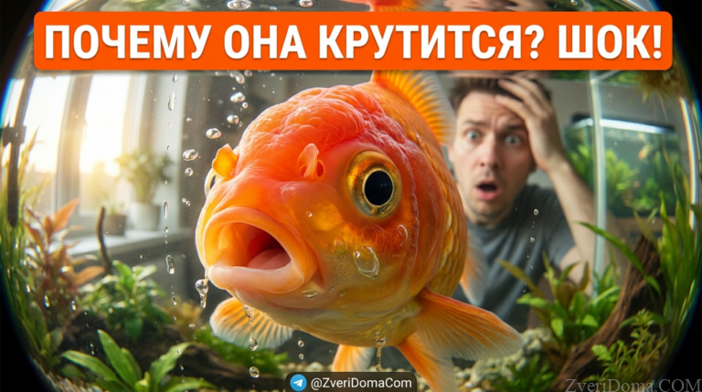Аквариумная рыбка, крутящаяся в воде, изучение причин ее поведения.